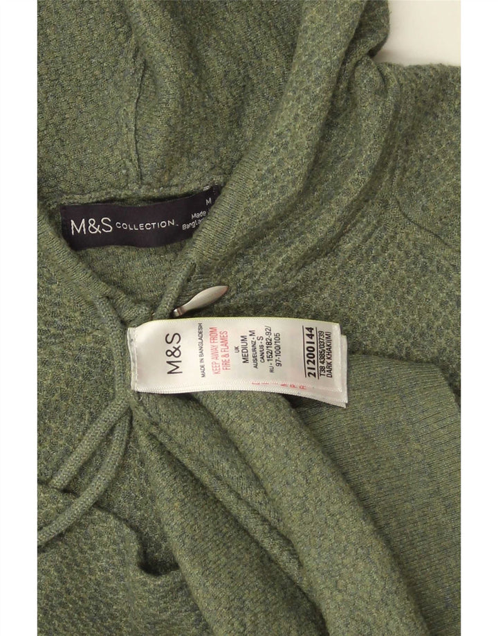 Marks & Spencer Suéter tipo cárdigan con capucha para mujer UK 40 Poliéster verde medio