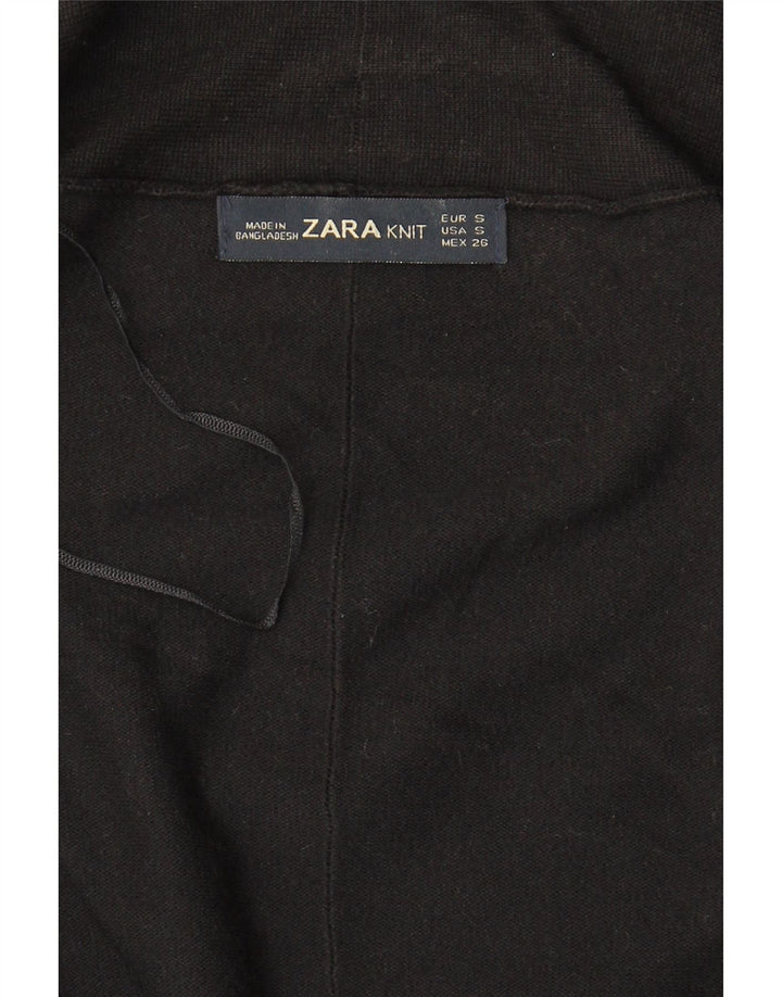 Zara Mujer Cárdigan Abierto Suéter UK 10 Small Negro