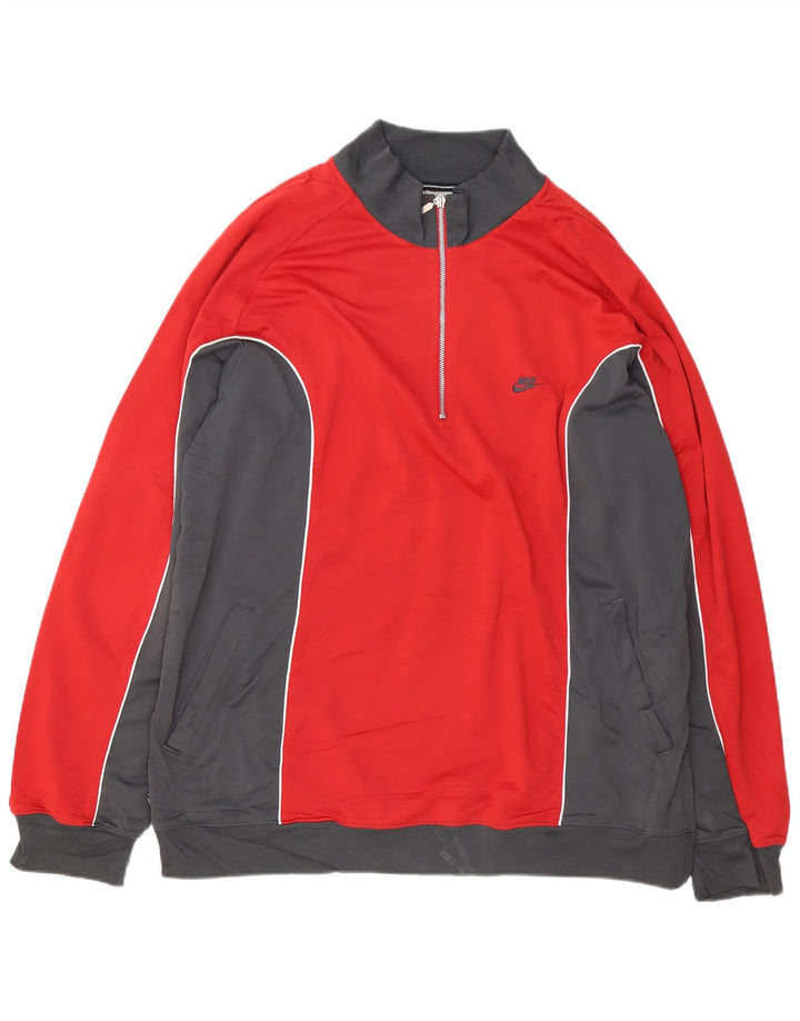 ADIDAS Sudadera con cuello y cremallera para hombre Jersey 2XL Poliéster con bloques de color rojo