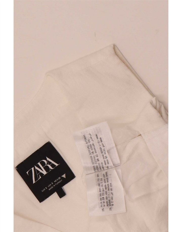 Zara Mujer Chaleco UK 10 Small Viscosa Blanca