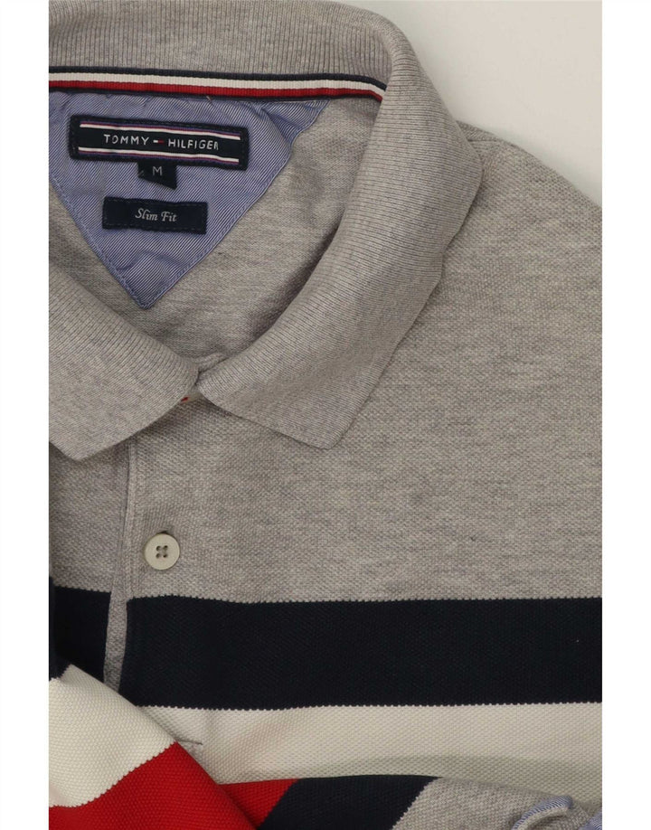 Polo Tommy Hilfiger Hombre Slim Fit Color Block Gris Medio