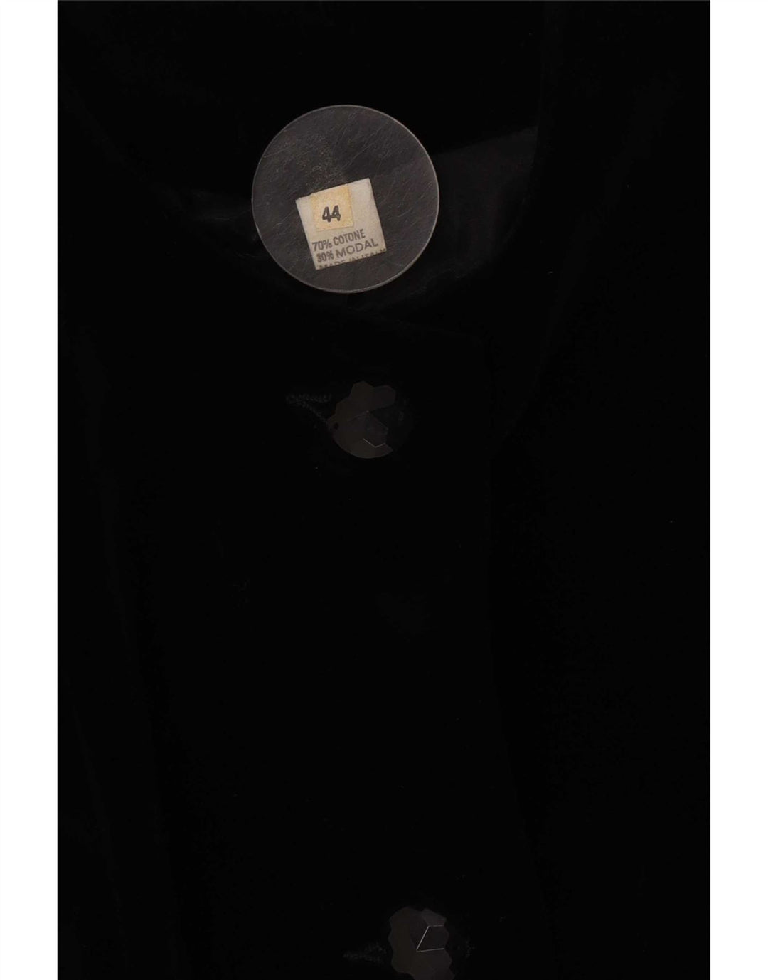 Vintage mujer 3 botones Blazer chaqueta IT 44 algodón negro medio