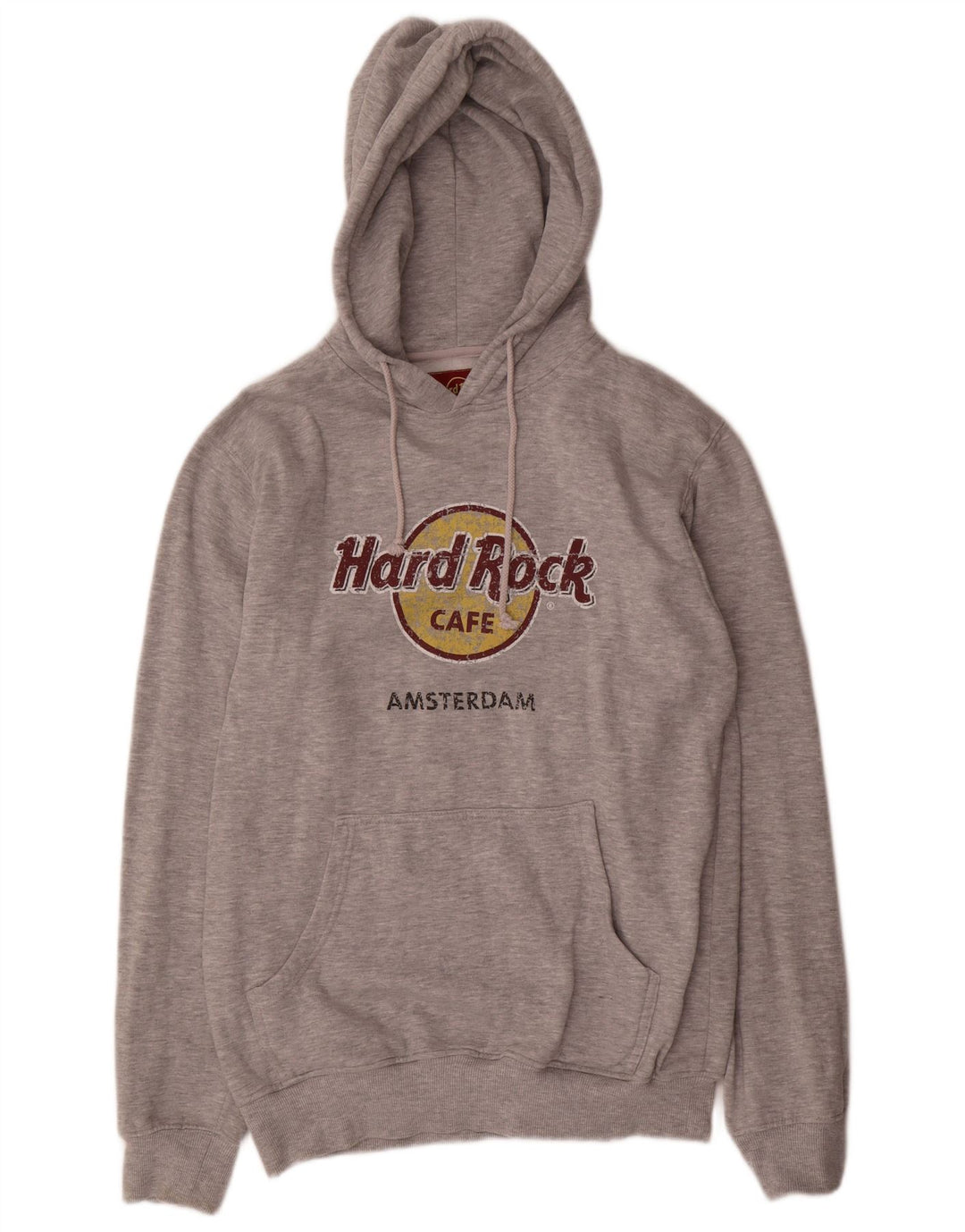 Hard Rock Cafe Hombre Amsterdam Graphic Sudadera con capucha Jumper Grande Gris Poliéster
