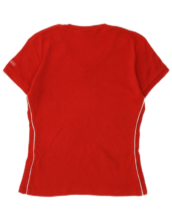 CHAMPION Camiseta corta para mujer UK 12 Medium Red Cotton
