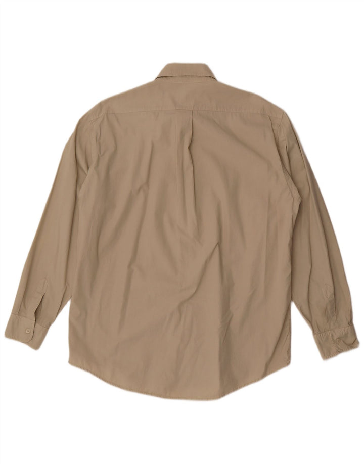 Camisa Hombre Trussardi Jeans Large Beige Algodón