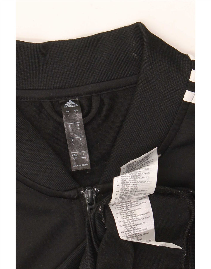 Adidas - Chaqueta de chándal para hombre, talla grande, poliéster negro