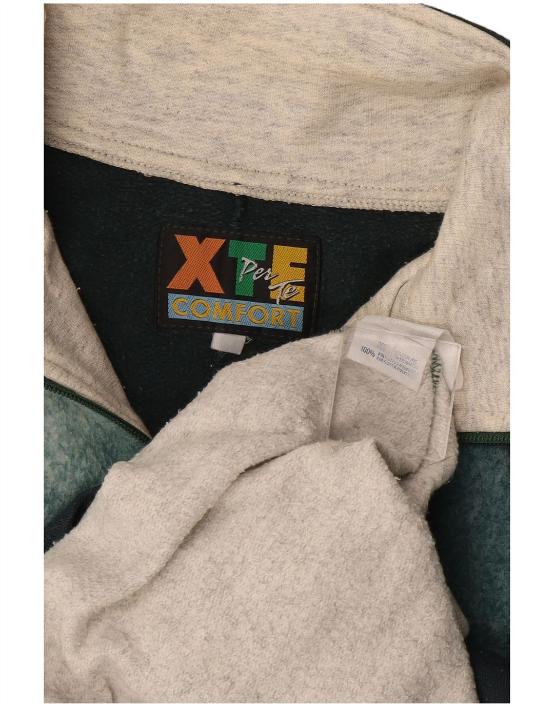 EXTE Sudadera con gráfico y cuello con cremallera para hombre, tipo jersey, color gris grande