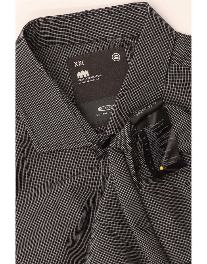 Camisa G-Star para hombre 2XL Algodón a cuadros gris