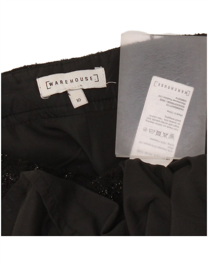Minifalda para mujer Warehouse UK 10 Small W28 Poliéster a cuadros negros