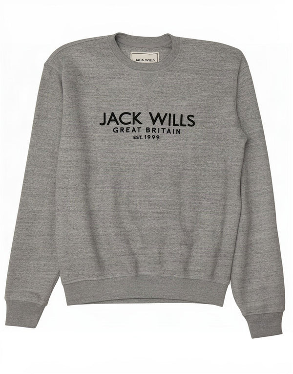 Jack Wills Sudadera De Corte Holgado Con Gráfico Para Hombre Jersey De Algodón Moteado Gris XS