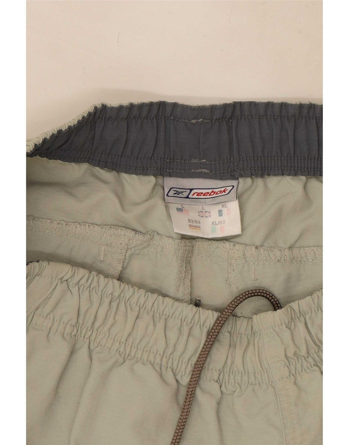 Reebok - Pantalones cortos deportivos para hombre, talla grande, gris