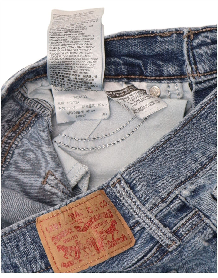 LEVI'S Vaqueros rectos de ajuste adelgazante para mujer W28 L32 Algodón azul