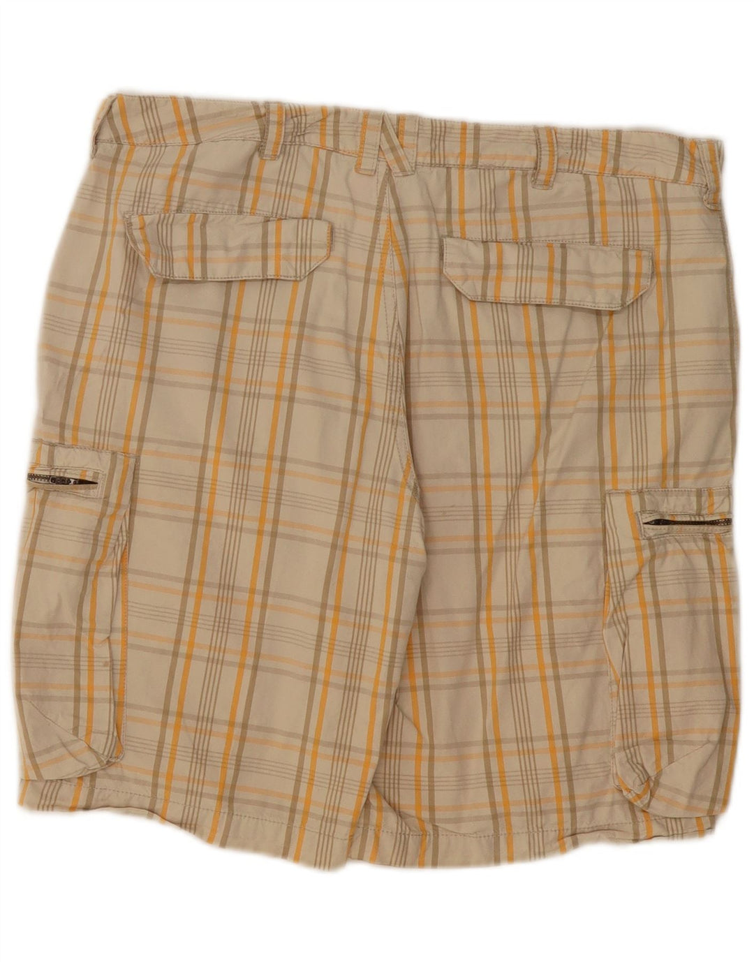 NIKE Mens Cargo Shorts Medium Beige Plaid