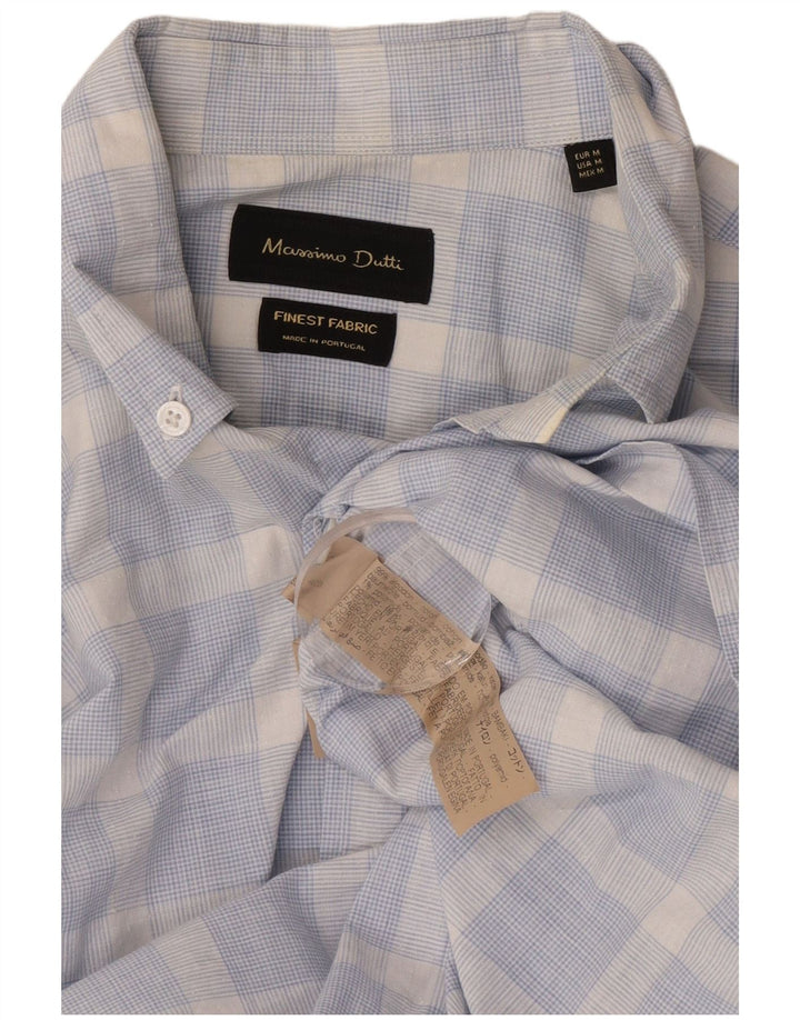 Camisa Massimo Dutti Hombre Algodón Cuadros Azul Medio