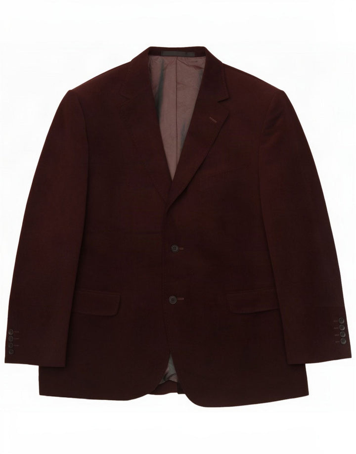 Chaqueta tipo blazer corta de 2 botones para hombre Marks & Spencer UK 44 XL Poliéster granate