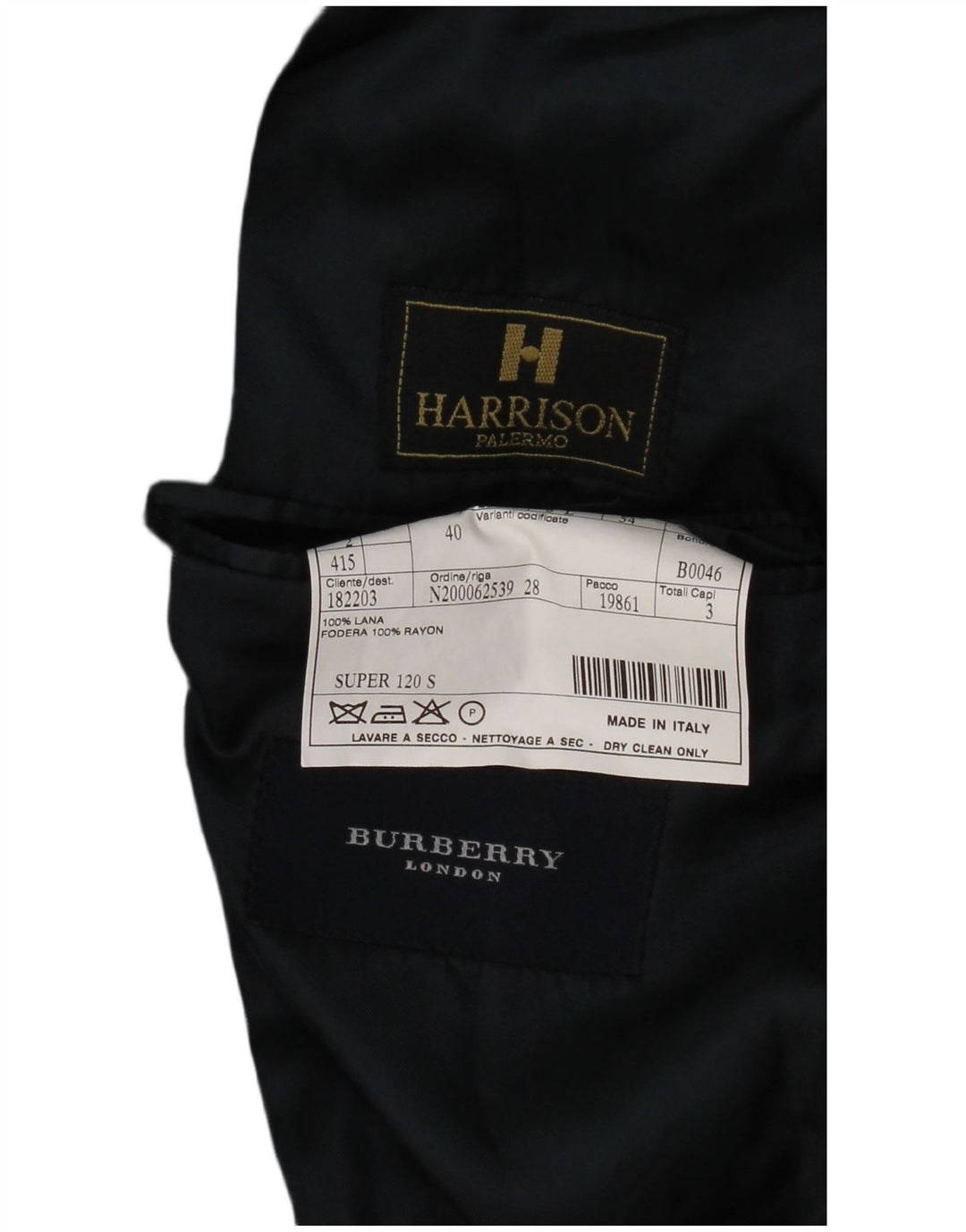 Burberry Chaqueta tipo blazer de 3 botones para hombre IT 54 Grande Lana azul marino