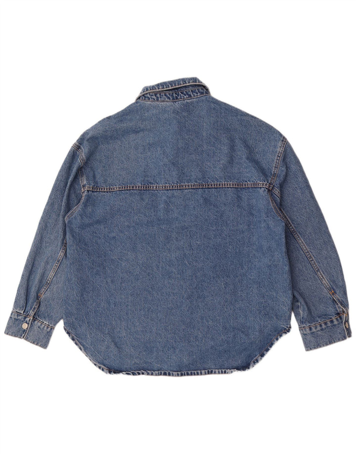 Zara Mujer Camisa Vaquera Extragrande Asimétrica ES 40 XL Azul