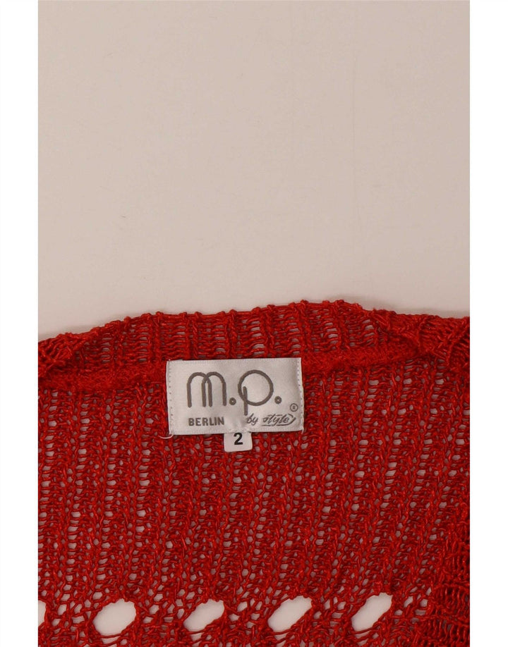 Vintage mujer oversize crop top Reino Unido 2 2XS rojo