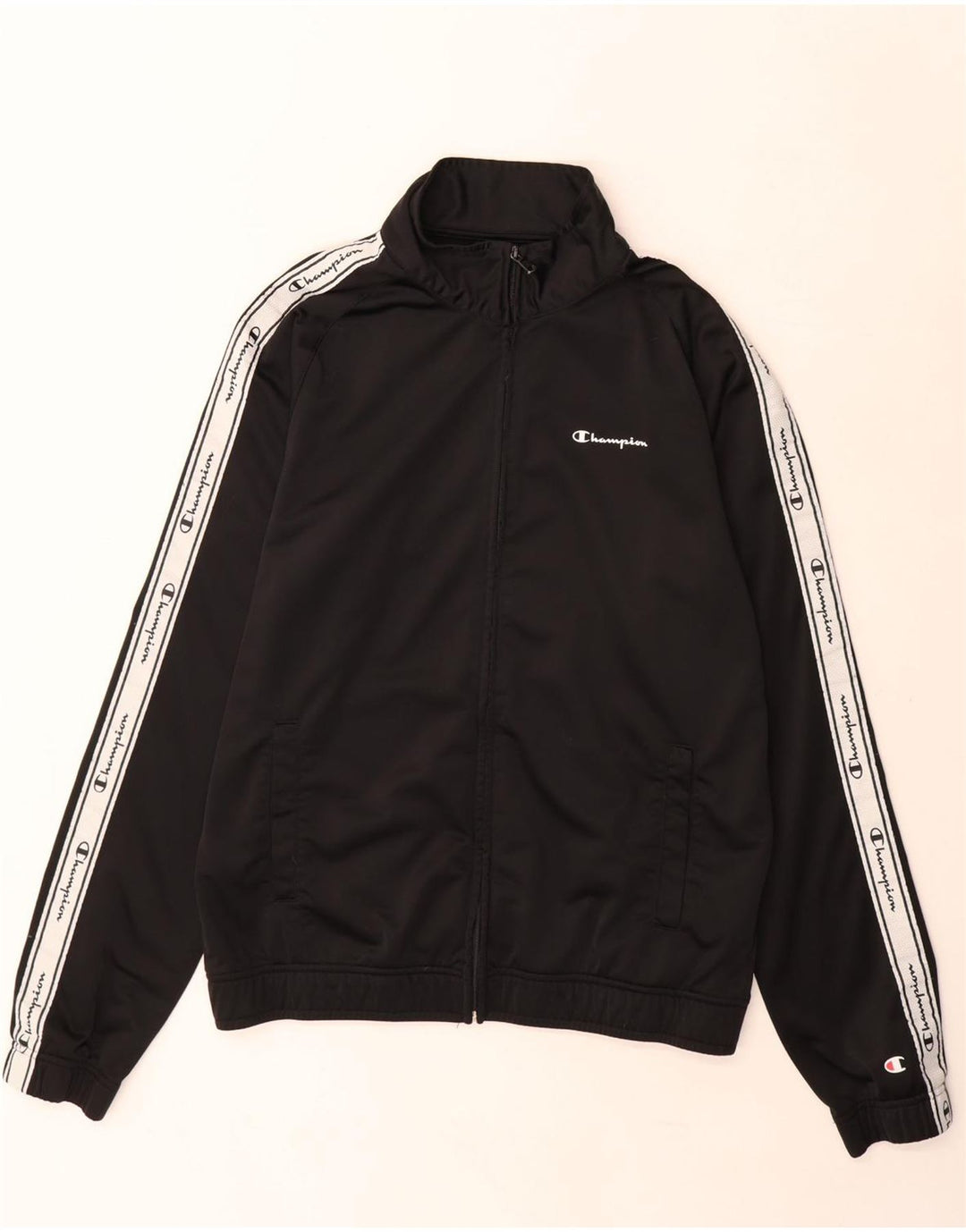 Champion Chaqueta De Chándal Con Gráfico Para Hombre, Grande, Color Negro