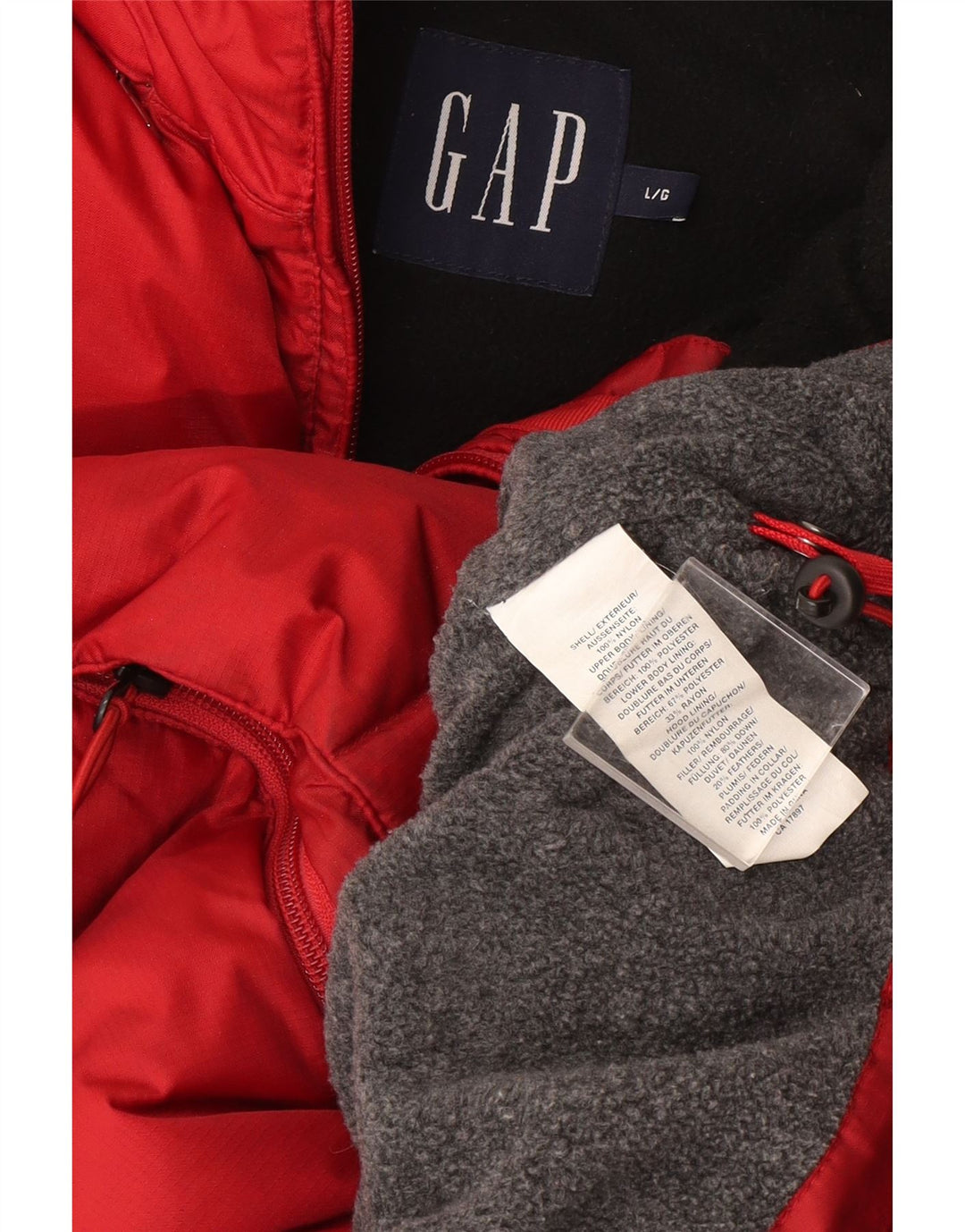 Chaleco acolchado para hombre Gap UK 40 Large Nylon rojo