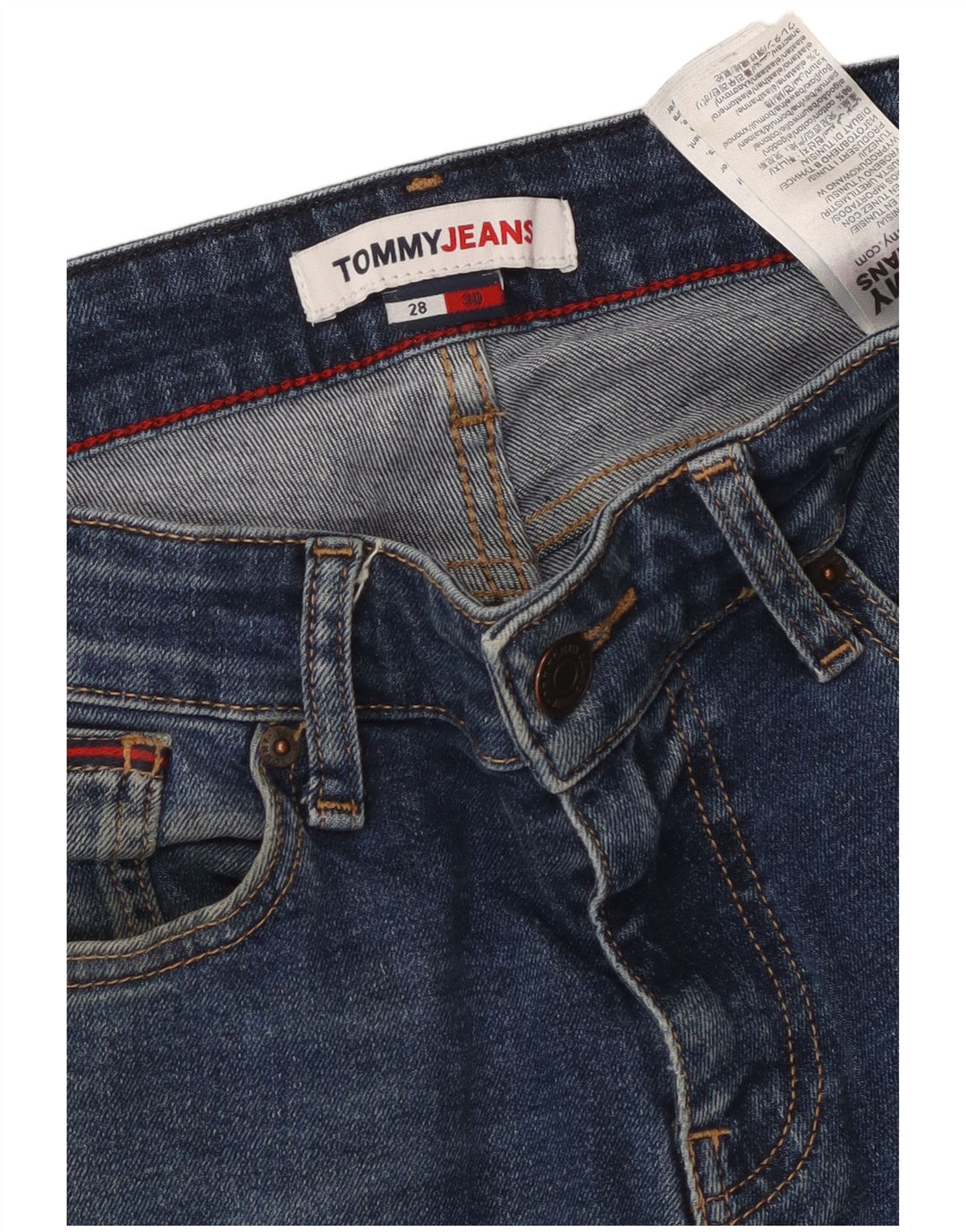 TOMMY HILFIGER Vaqueros ajustados para hombre W28 L30 Algodón azul