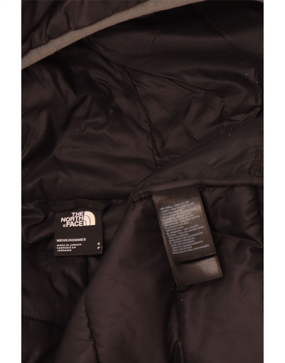 THE NORTH FACE Chaqueta acolchada con capucha para hombre UK 36 Small Black Nylon