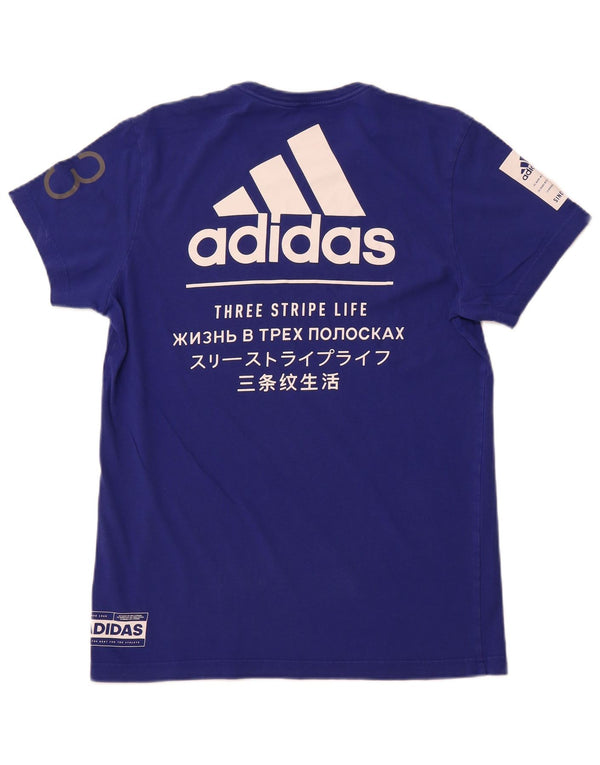 ADIDAS Camiseta gráfica para hombre Top Algodón azul medio