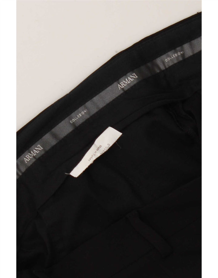 Armani Hombre Pantalones De Traje Rectos W32 L31 Negro