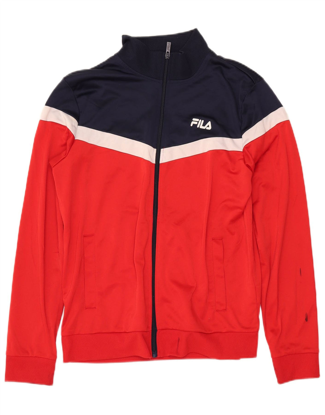 FILA Hombre Chándal Top Chaqueta Pequeña Rojo Colorblock Poliéster