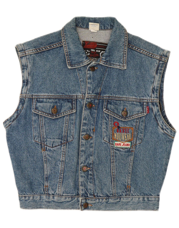 Casucci Chaleco vaquero extragrande para mujer IT 34 2XS Algodón azul