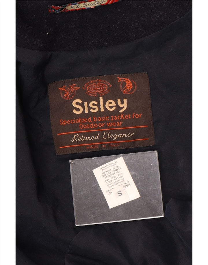 Sisley Trenca con capucha y elegancia relajada para hombre UK 36 Small Lana azul marino