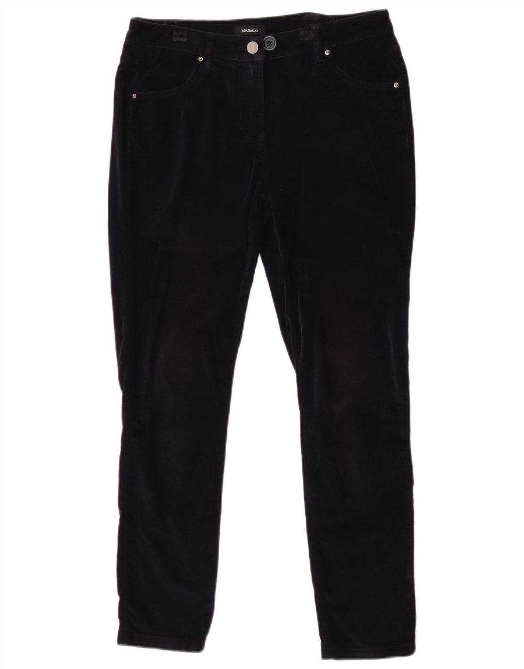 Max & Co. Pantalones informales ajustados para mujer W32 L29 Azul marino