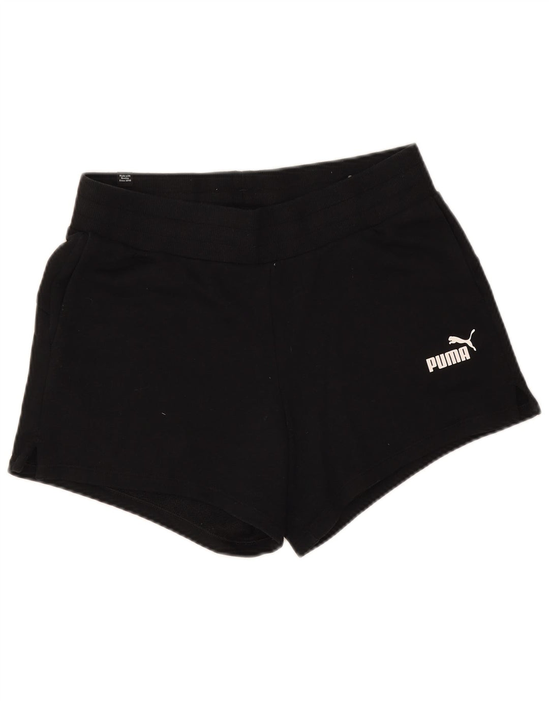 Puma Pantalones cortos deportivos para mujer UK 12 Mediano Negro Poliéster