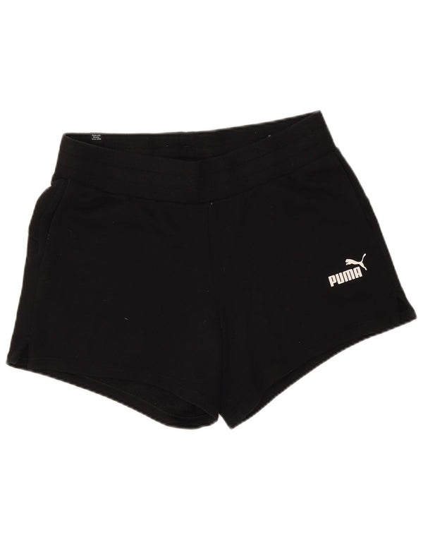 Puma Pantalones cortos deportivos para mujer UK 12 Mediano Negro Poliéster