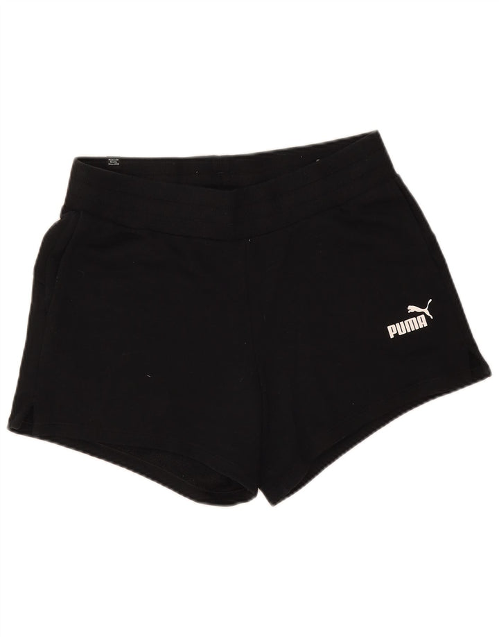 Puma Pantalones cortos deportivos para mujer UK 12 Mediano Negro Poliéster