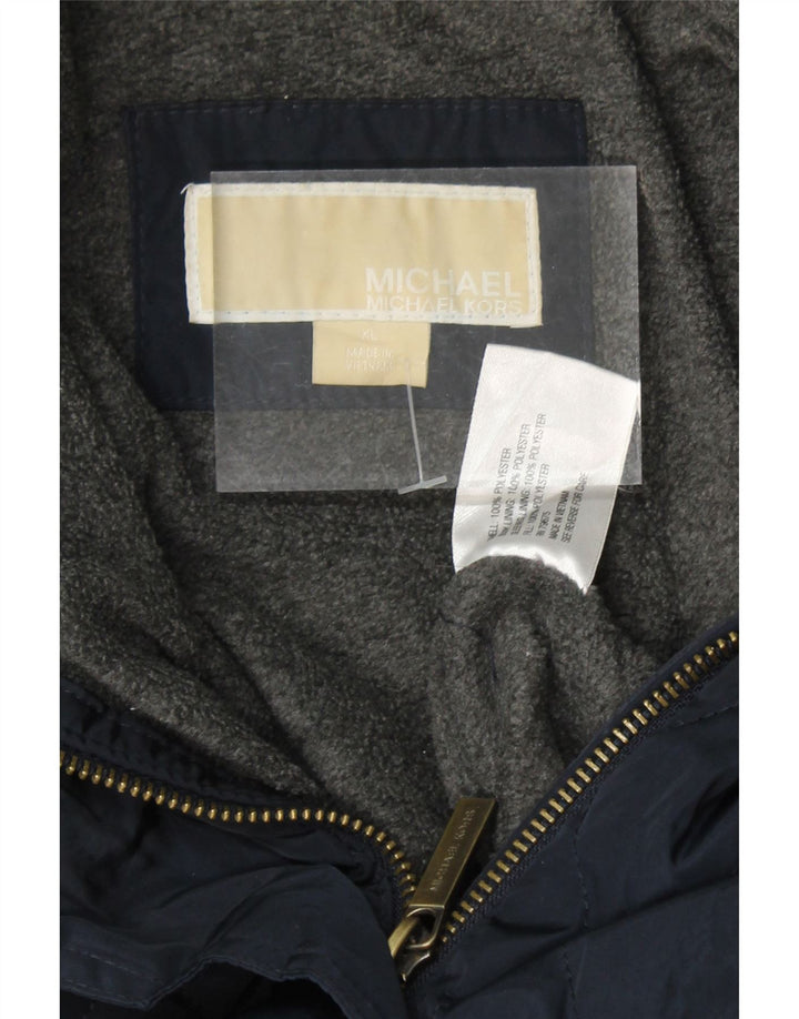 MICHAEL KORS Womens Quilted Jacket UK 18 XL Navy Blue Polyester Vintage Michael Kors and Second-Hand Michael Kors from Messina Hembry 