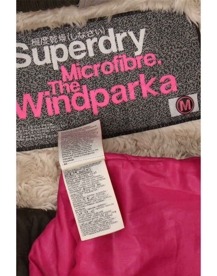 Superdry Parka con capucha para mujer ES 44 Mediano Caqui Poliéster