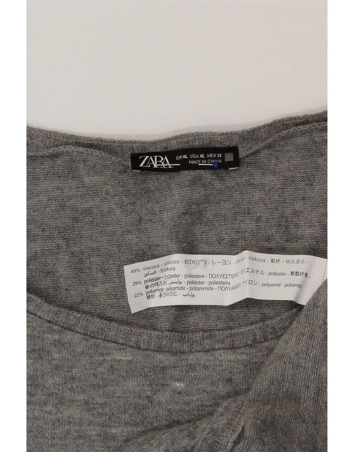 Zara Mujer Chaleco Top ES 40 XL Viscosa Gris