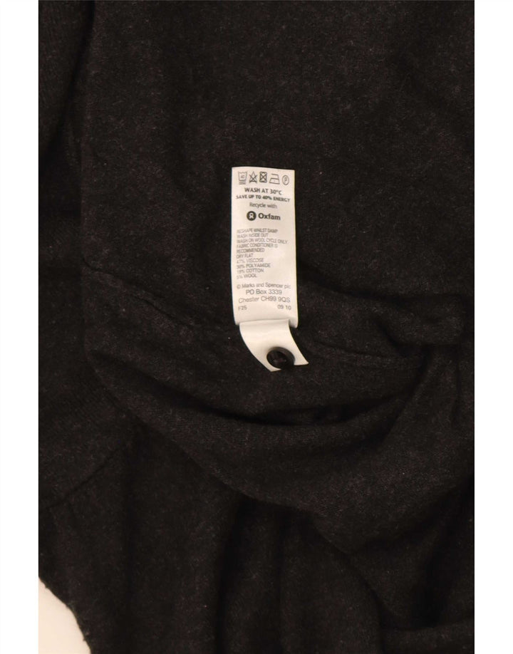 Marks & Spencer Suéter tipo cárdigan largo para mujer UK 10 Small Grey Viscosa
