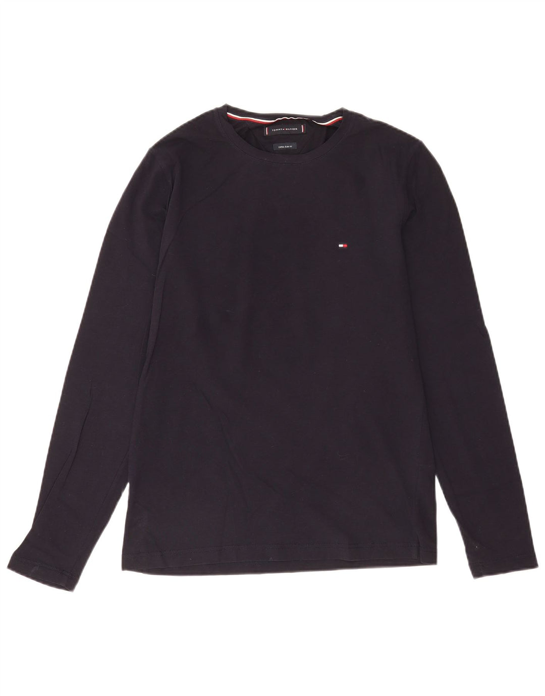 Tommy Hilfiger Hombre Extra Slim Top Manga Larga Algodón Azul Marino Medio
