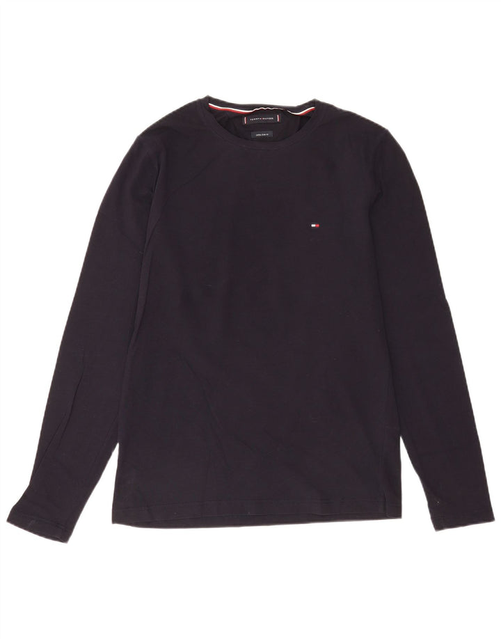 Tommy Hilfiger Hombre Extra Slim Top Manga Larga Algodón Azul Marino Medio
