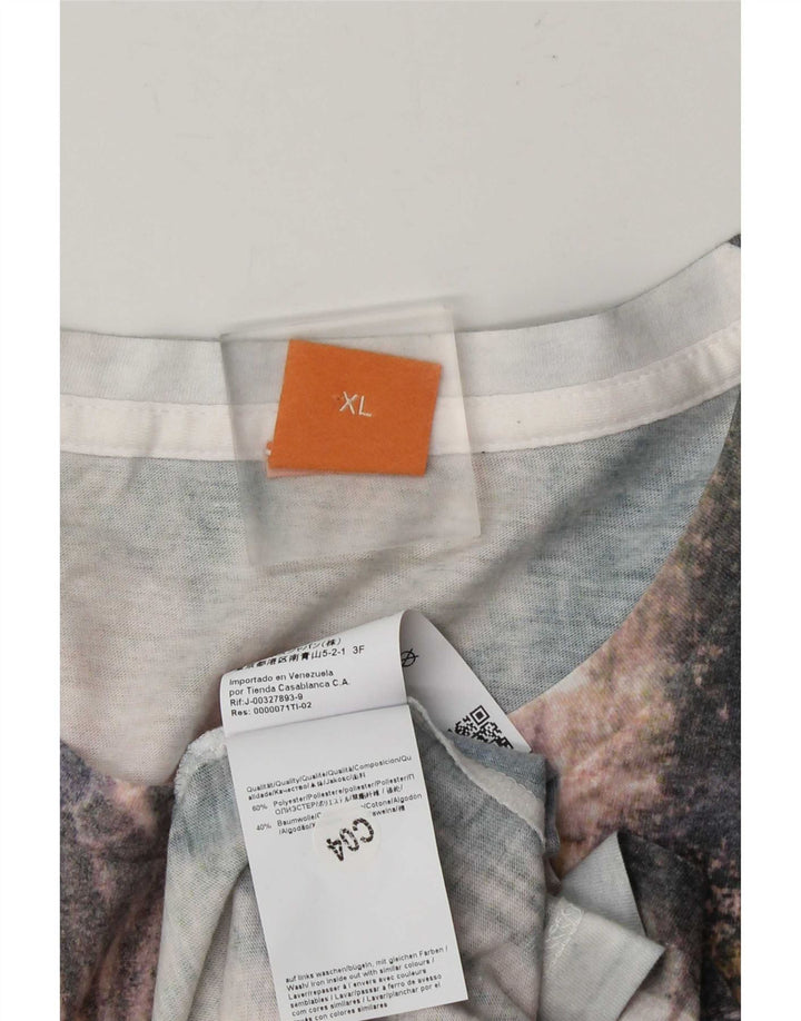 Hugo Boss Hombre Camiseta con estampado abstracto Top XL Poliéster multicolor