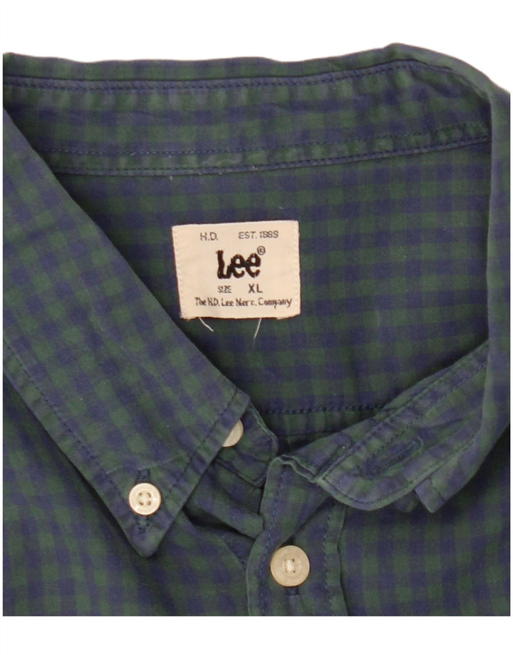 Lee Camisa De Cuadros De Corte Clásico Para Hombre XL Verde Vichy