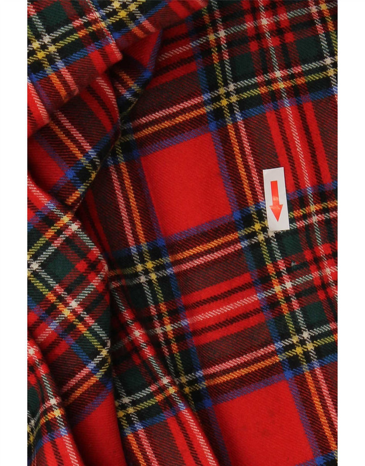 Falda cruzada vintage para mujer W30 cuadros rojos medianos