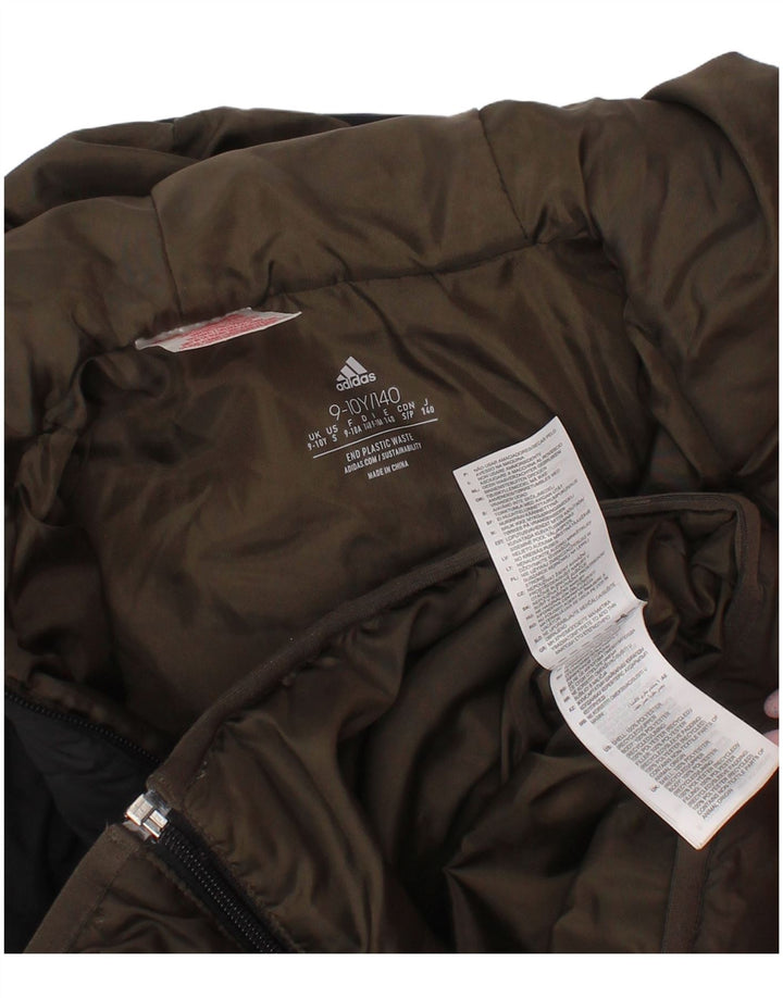 Adidas Chaqueta acolchada con capucha para niños 9-10 años Caqui Poliéster color block