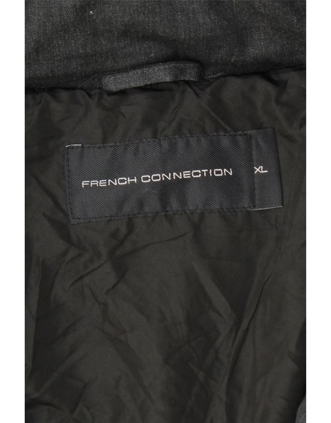 French Connection Chaqueta acolchada con capucha para hombre UK 42 XL Lana negra