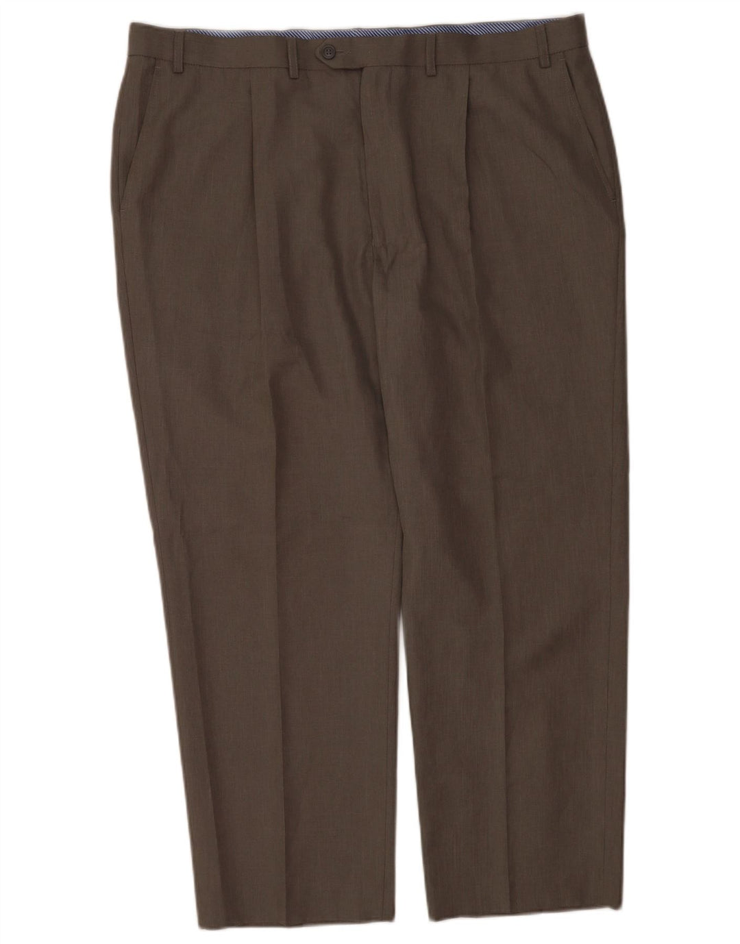 Marks & Spencer Pantalones de traje con pinzas y ajuste a medida para hombre W42 L29 Gris
