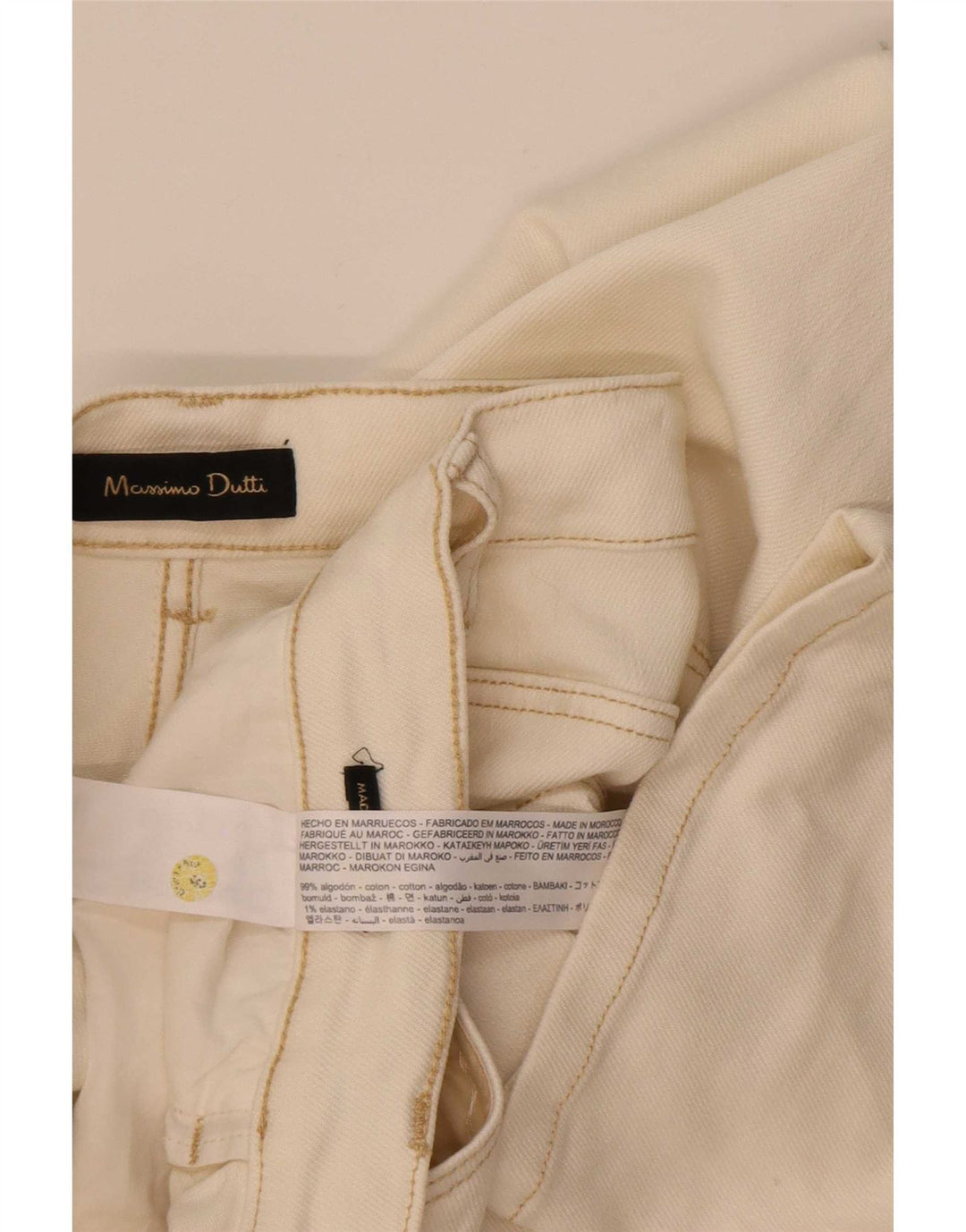 Massimo Dutti Jeans Rectos Mujer EU 40 Medium W30 L29 Algodón Blanco Roto