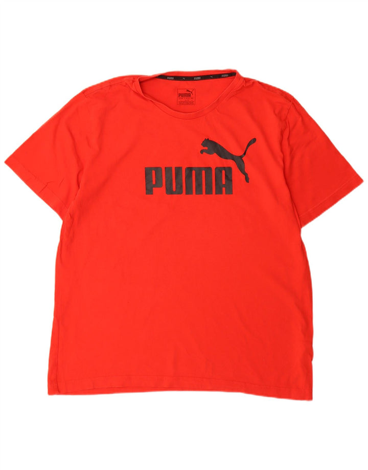 Puma - Camiseta gráfica para hombre, talla grande, algodón rojo