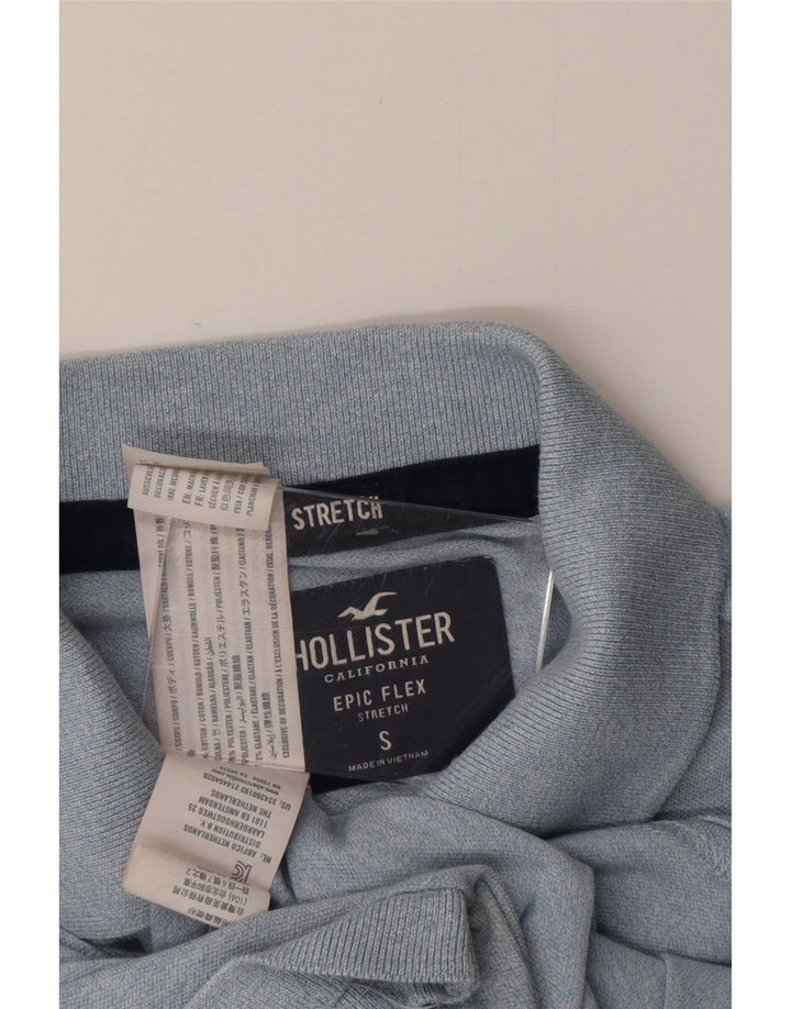 HOLLISTER Polo para hombre pequeño de algodón azul